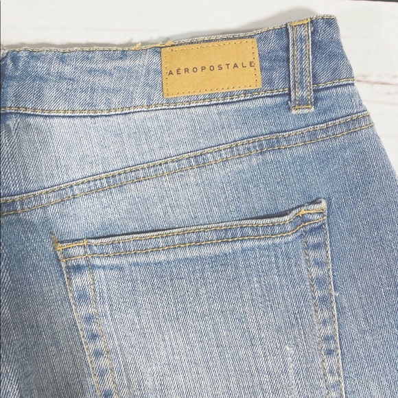 Aeropostale Womens Jean Shorts Size 4 Denim High Wasted Shorty Raw Hem Cut Off - Picture 7 of 8